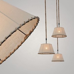1 Lichter Pendelleuchten Vintage-Stil Industrie-Stil Gelb Stoff & Metalle Drop Light