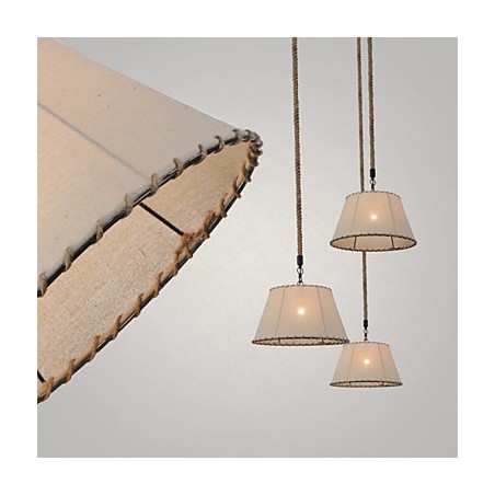 1 Lichter Pendelleuchten Vintage-Stil Industrie-Stil Gelb Stoff & Metalle Drop Light