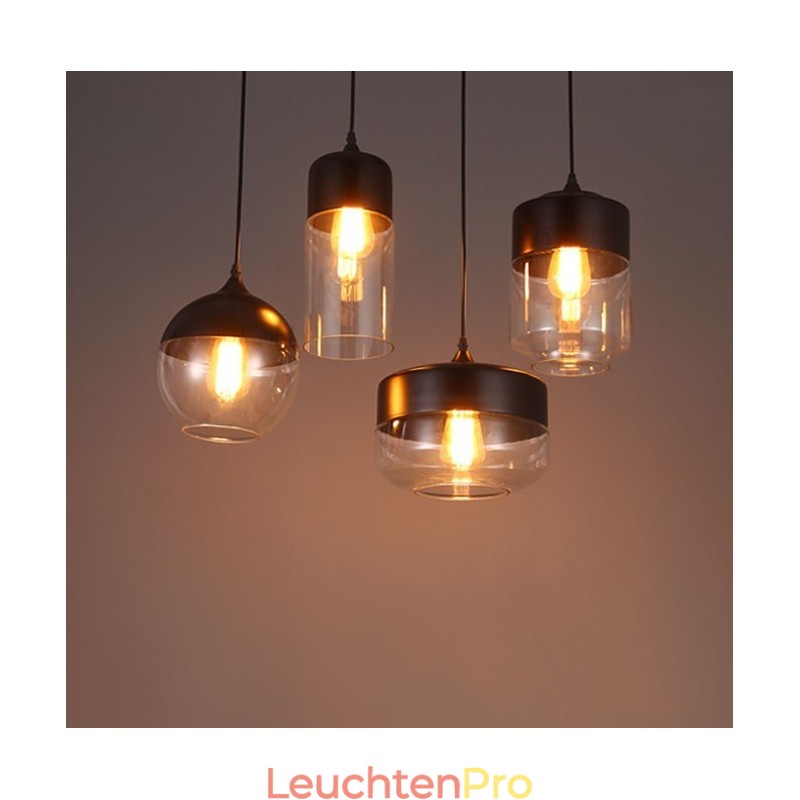 Die Kunst-Kronleuchterlampe aus Schmiedeeisen und Glas von The Nordic Creative Stair Shop