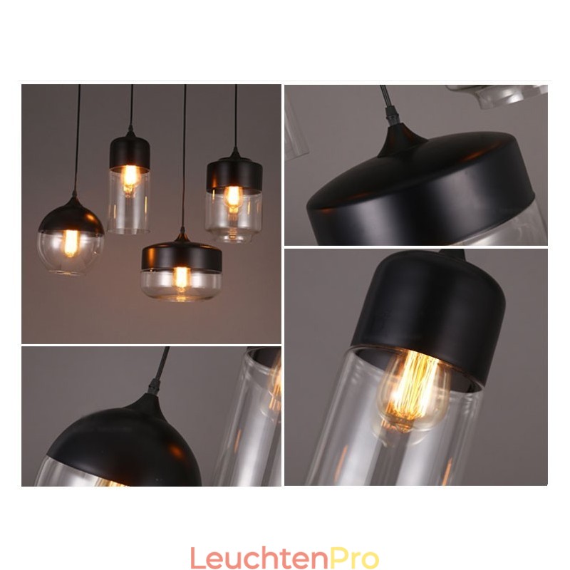 Die Kunst-Kronleuchterlampe aus Schmiedeeisen und Glas von The Nordic Creative Stair Shop