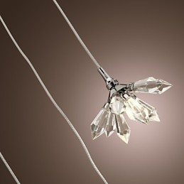 Moderne Pendelleuchte im Mini-Stil aus verchromtem Metall mit Kristallen
