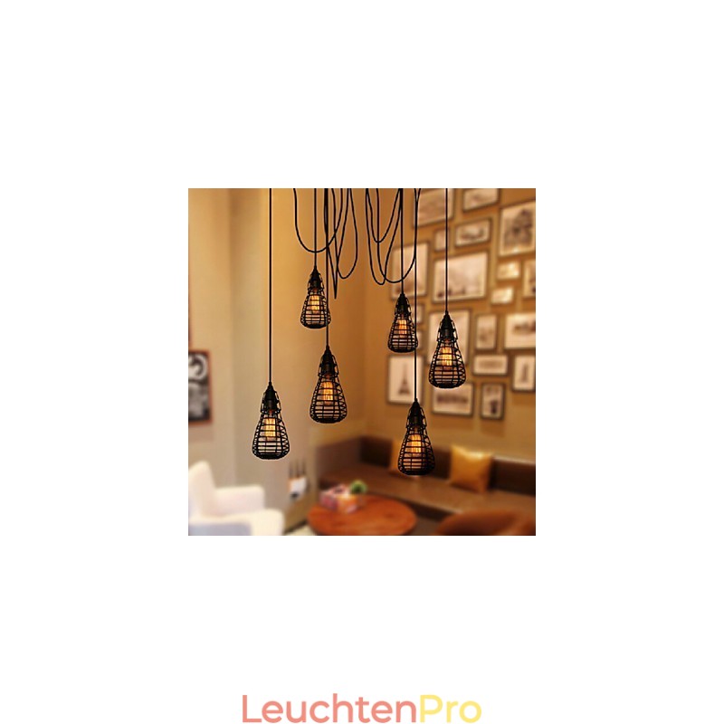 Amerikanische Industrie-Kreativität, die alte Wege wiederherstellt, Schmiedeeisenkäfig, Einzelkopf-Droplight-Lampe