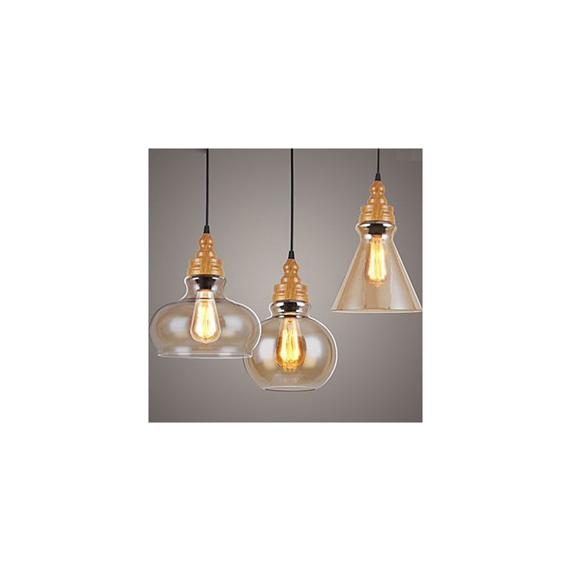 Nordamerikanische kreative Holzmaserung Kristalllampe Wiederherstellung alten Weisen Lampe Licht