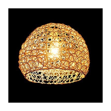 Moderne ländliche Cany Art gewebte Rattan-Einzelkopf-Hängelampe Moderne ländliche Cany Art gewebte Rattan-Einzelkopf-Hängelampe