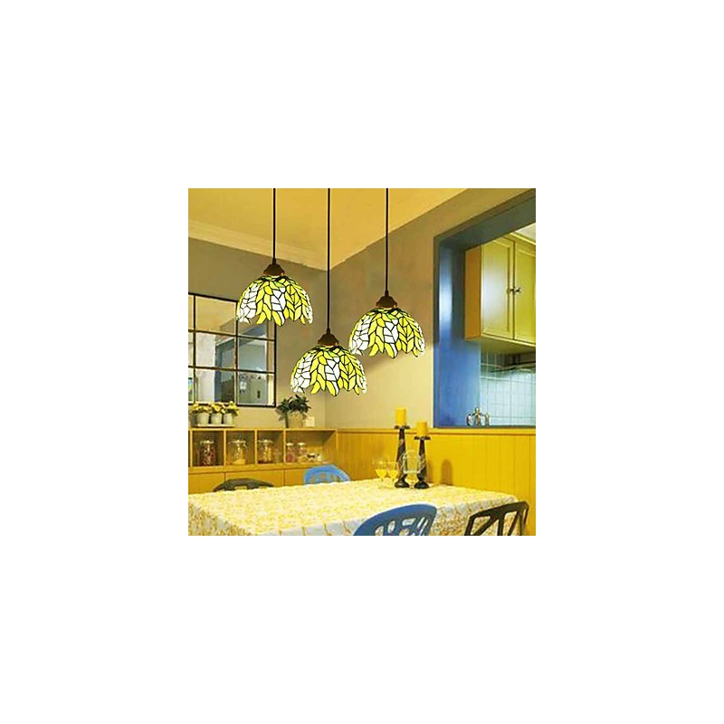 Europäischer ländlicher kreativer Kunst-Buntglas-Kronleuchter, der alte Wege wiederherstellt, Lampenlicht