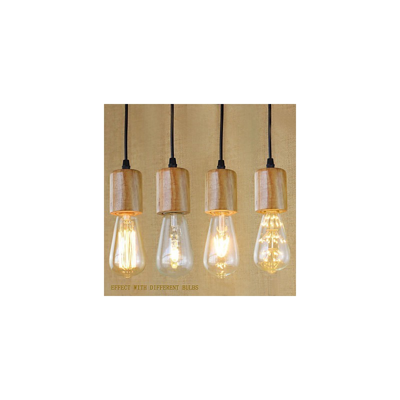 Pendelleuchten Traditionell Klassisch Vintage Retro Landhaus Garage Holz Bambus