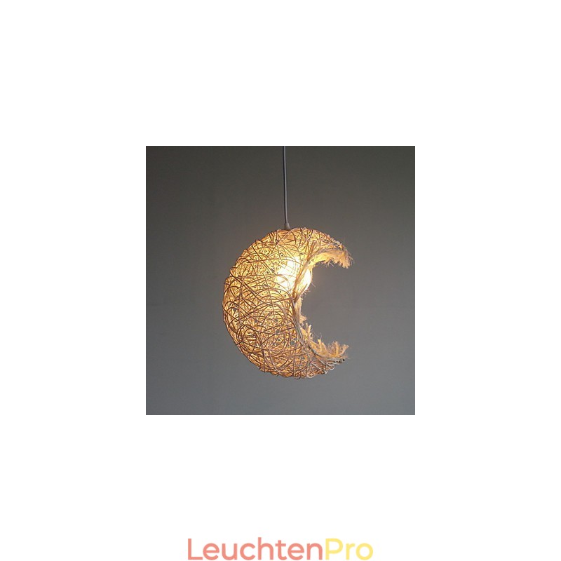 Moderne ländliche Cany Art gewebte Rattan-Einzelkopf-Droplight-Lampe