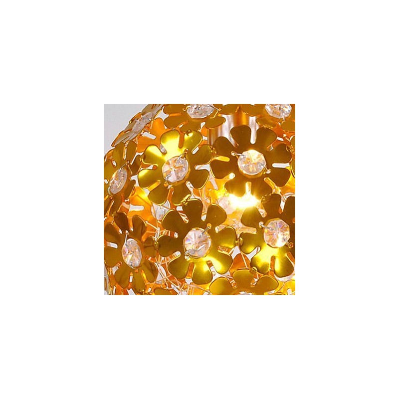 Moderner zeitgenössischer Kristall-Kronleuchter im Mini-Stil aus goldfarbenem Metall