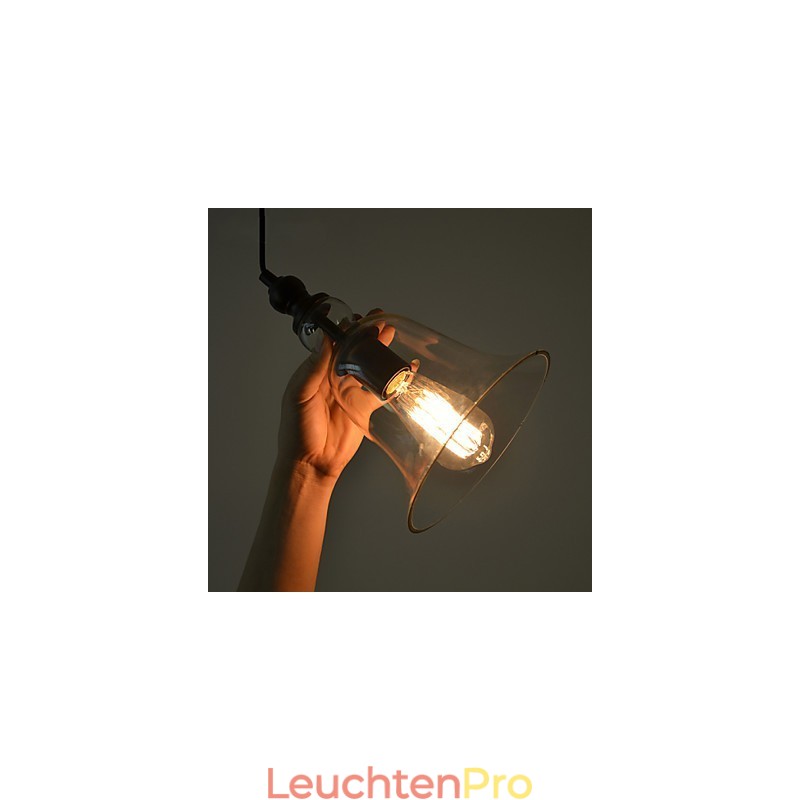 Vintage Industrieller Retro-Kronleuchter aus Glas, kreative minimalistische Nachttischlampe, klare Farbe