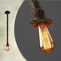 1 Licht DIY Kunst Hanfseil Licht Kreativ Hanfseil Kronleuchter Lang 100cm Senden 1 Glühbirne