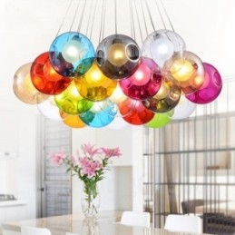 Kreative nordische Farbe, die alte Wege wiederherstellt, Goldfischglas, kreative Hängelampe aus Glas (wenn Sie mehrere Glaskugeln bestellen, wird eine Pendelleuchte mitgeliefert) (Bitte wählen Sie unten die Menge und Farbe der Glaskugel aus)