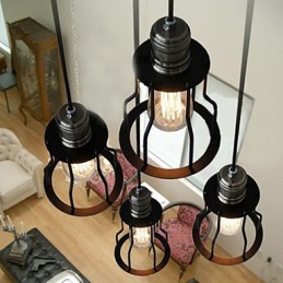 Traditionelle klassische Pendelleuchte im Mini-Stil mit Gemälde