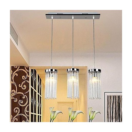 Moderne zeitgenössische Kristall Chrom Metall Pendelleuchte Moderne zeitgenössische Kristall Chrom Metall Pendelleuchte