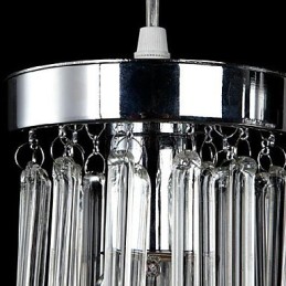 Moderne zeitgenössische Kristall Chrom Metall Pendelleuchte