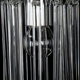 Moderne zeitgenössische Kristall Chrom Metall Pendelleuchte