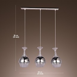 Moderne, kreative Pendelleuchte mit 3 Lichtern in Kelchform