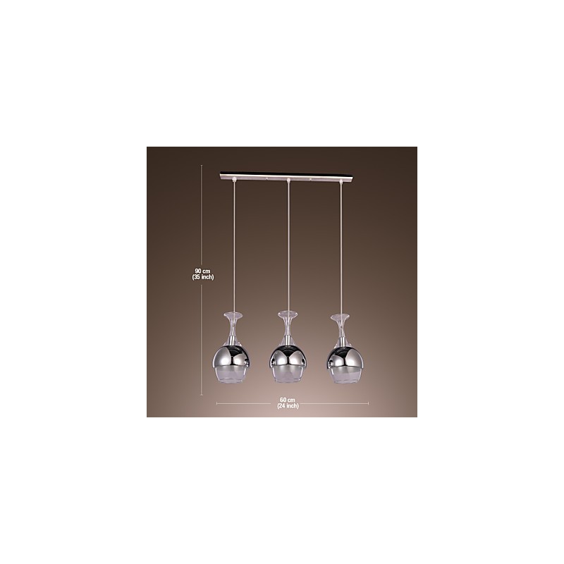 Moderne, kreative Pendelleuchte mit 3 Lichtern in Kelchform