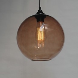 Moderne Glas-Pendelleuchte im runden braunen Blasen-Design