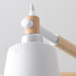 Moderne zeitgenössische Holz 6 Licht Kronleuchter Lampe