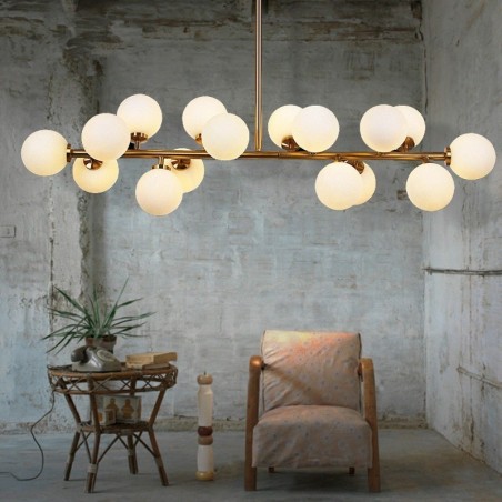 Moderner zeitgenössischer Kronleuchter mit 16 Lichtern, Glasschirm und Lampe Moderner zeitgenössischer Kronleuchter mit 16 Lichtern, Glasschirm und Lampe