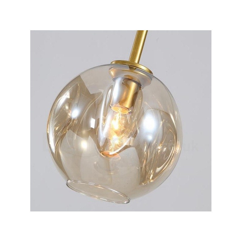 Moderner zeitgenössischer Kronleuchter mit 7 Lichtern, klarem Glasschirm und Lampe