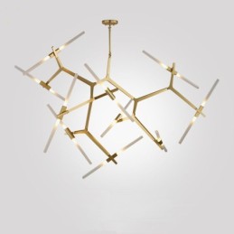 Moderne zeitgenössische 20-Licht-Kronleuchter-Licht (Schwarz Golden)