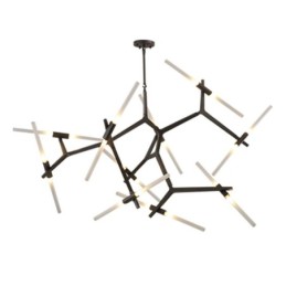 Moderne zeitgenössische 20-Licht-Kronleuchter-Licht (Schwarz Golden)