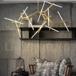 Moderne zeitgenössische 20-Licht-Kronleuchter-Licht (Schwarz Golden)