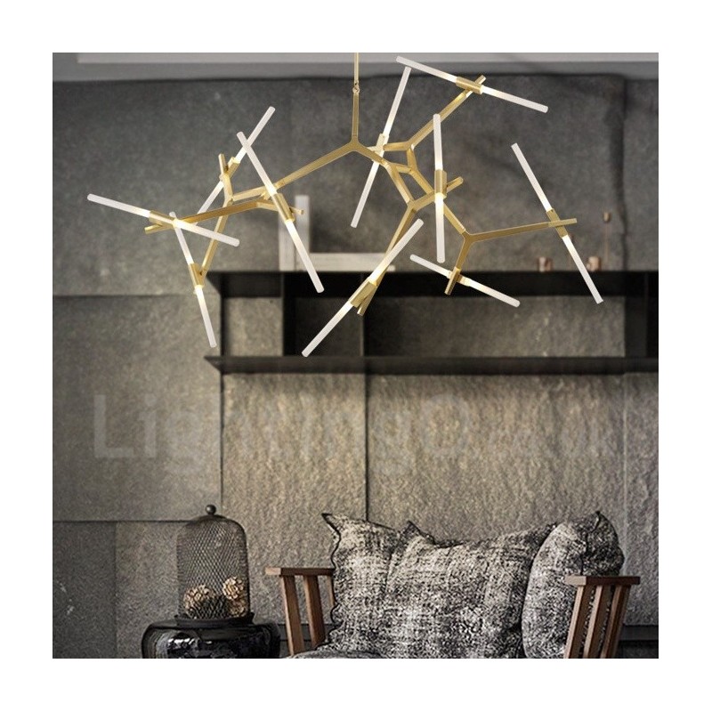 Moderne zeitgenössische 20-Licht-Kronleuchter-Licht (Schwarz Golden)