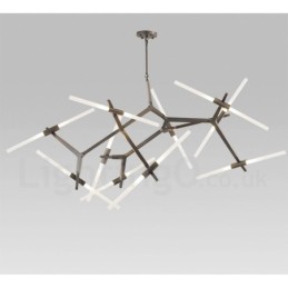 Moderne zeitgenössische 20-Licht-Kronleuchter-Licht (Schwarz Golden)
