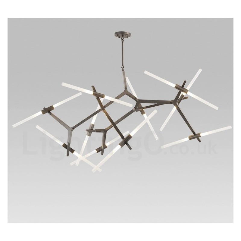 Moderne zeitgenössische 20-Licht-Kronleuchter-Licht (Schwarz Golden)