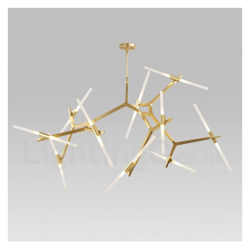 Moderne zeitgenössische 20-Licht-Kronleuchter-Licht (Schwarz Golden)