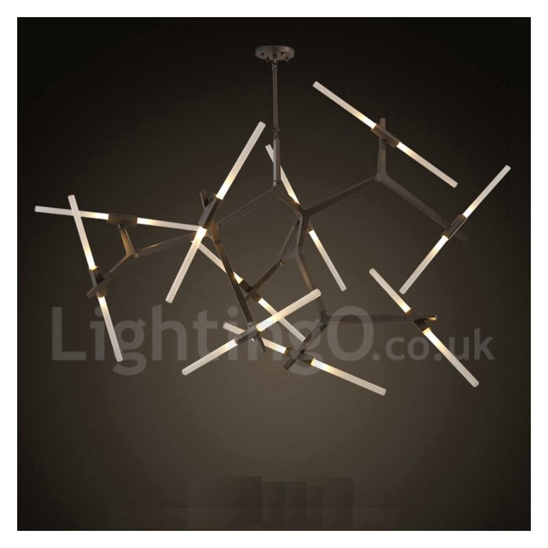 Moderne zeitgenössische 20-Licht-Kronleuchter-Licht (Schwarz Golden)