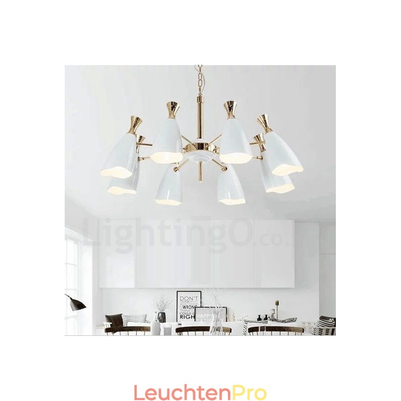 Moderne Kronleuchterlampe im zeitgenössischen Stil mit 8 Lichtern