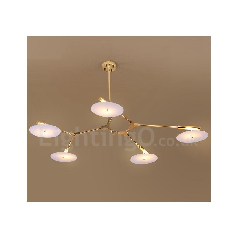 5-flammige moderne zeitgenössische Kronleuchterlampe