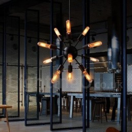 12-flammiger Retro-Vintage-Sputnik-Kronleuchter