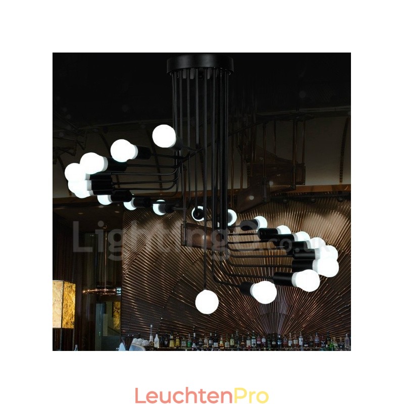 Schwarze zeitgenössische Kronleuchterlampe
