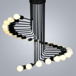 Schwarz 26 Licht Retro Vintage Modern Zeitgenössische Kronleuchter Lampe Licht