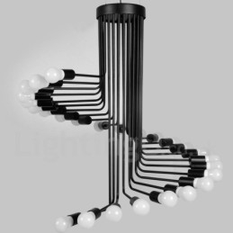 Schwarz 26 Licht Retro Vintage Modern Zeitgenössische Kronleuchter Lampe Licht