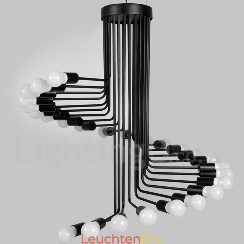 Schwarz 26 Licht Retro Vintage Modern Zeitgenössische Kronleuchter Lampe Licht