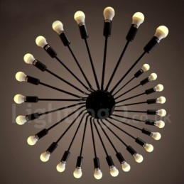 Schwarz 26 Licht Retro Vintage Modern Zeitgenössische Kronleuchter Lampe Licht
