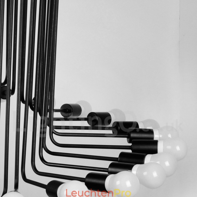 Schwarz 26 Licht Retro Vintage Modern Zeitgenössische Kronleuchter Lampe Licht
