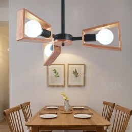 Holz Single Tier 3 Licht Kronleuchter Lampe Modernen Zeitgenössischen Stil