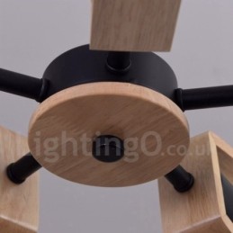 Holz Single Tier 3 Licht Kronleuchter Lampe Modernen Zeitgenössischen Stil