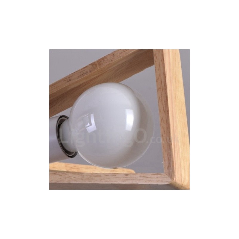 Holz Single Tier 3 Licht Kronleuchter Lampe Modernen Zeitgenössischen Stil