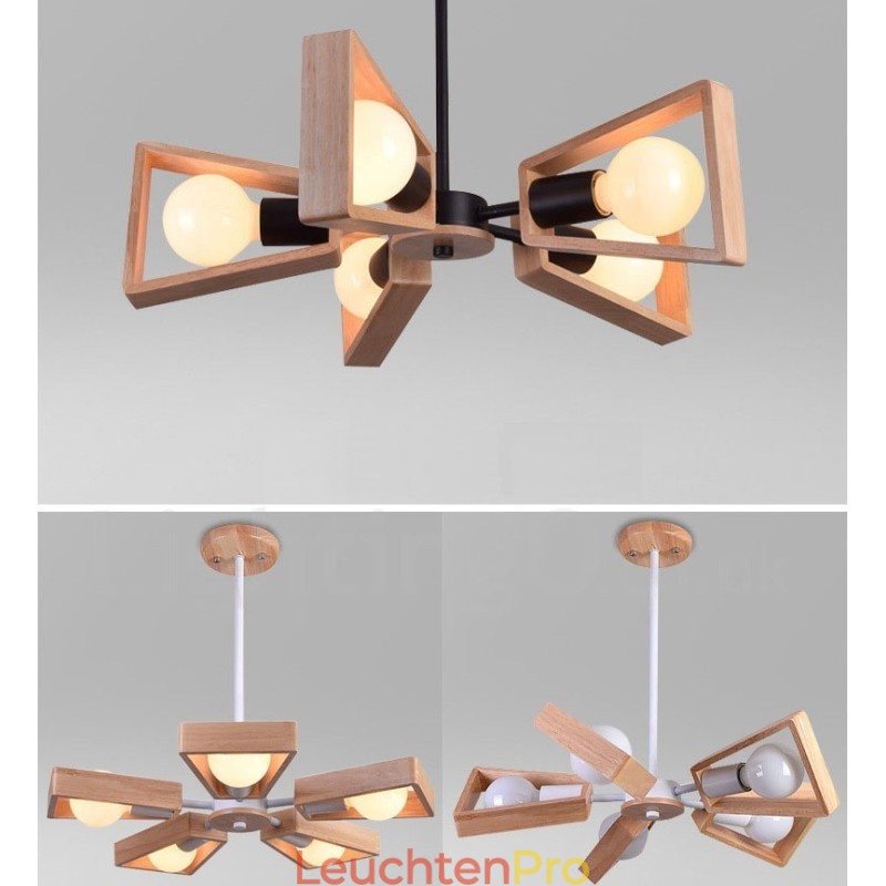 Holz Single Tier 5 Licht Kronleuchter Lampe Modernen Zeitgenössischen Stil
