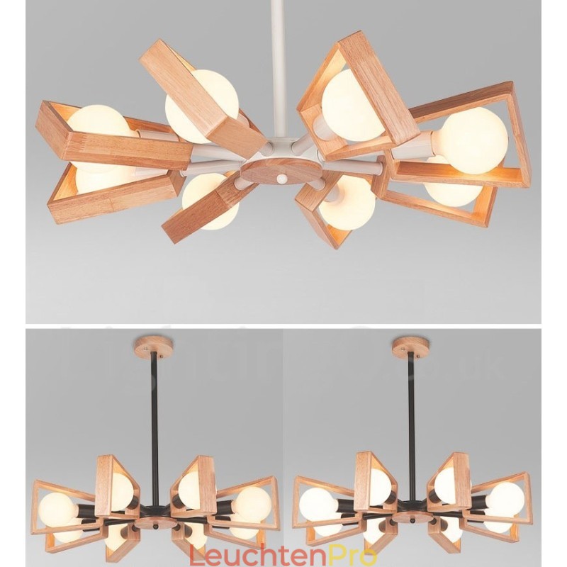 Holz Single Tier 8 Licht Kronleuchter Lampe Modernen Zeitgenössischen Stil