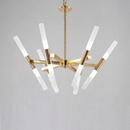 Moderne zeitgenössische 2-stufige 12-flammige goldene Kronleuchterlampe