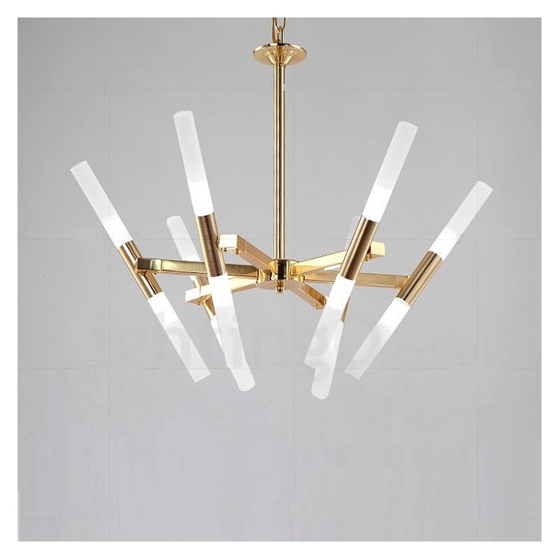 Moderne zeitgenössische 2-stufige 12-flammige goldene Kronleuchterlampe