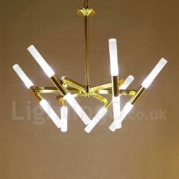 Moderne zeitgenössische 2-stufige 12-flammige goldene Kronleuchterlampe
